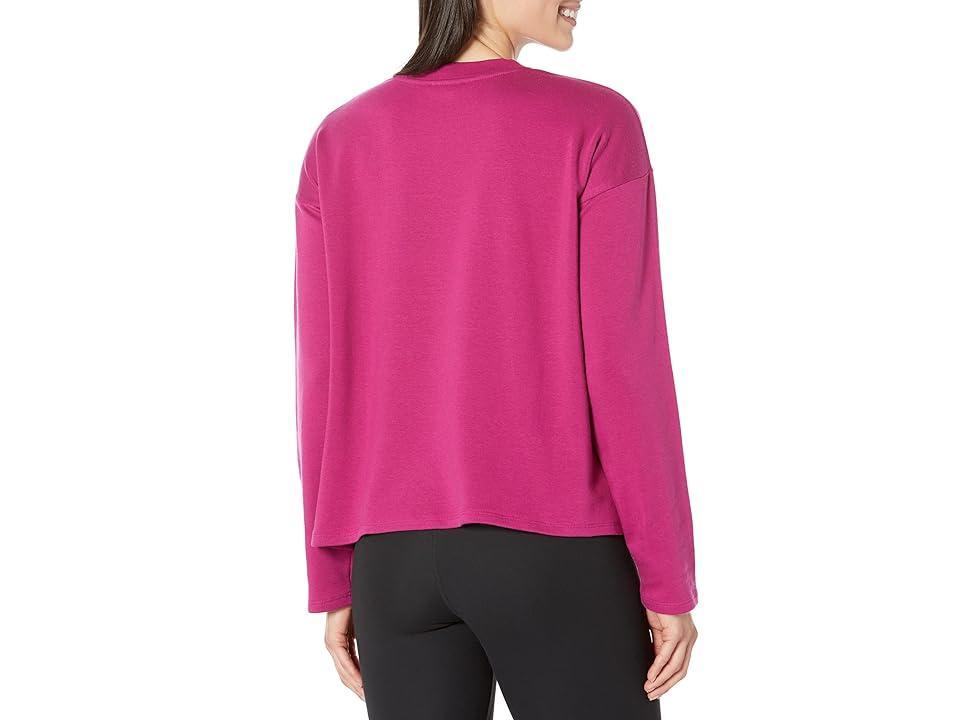 Eileen Fisher Crew Neck Boxy Top (Magenta) Women's Clothing Product Image