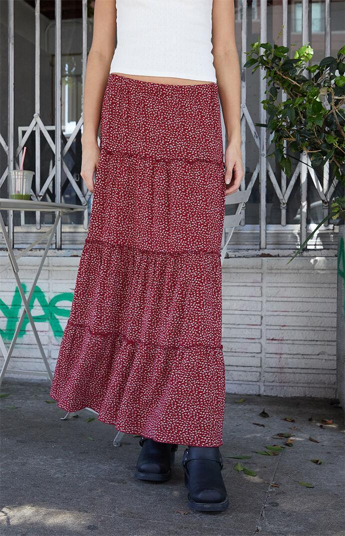 John Galt Womens Floral Izzy Tiered Maxi Skirt Product Image