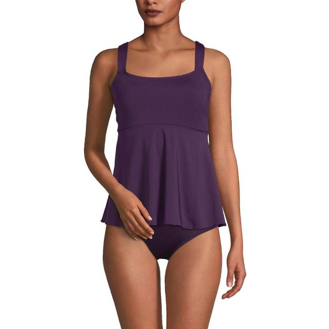 Womens Lands End Square Neck Flutter Tankini Swim Top Product Image