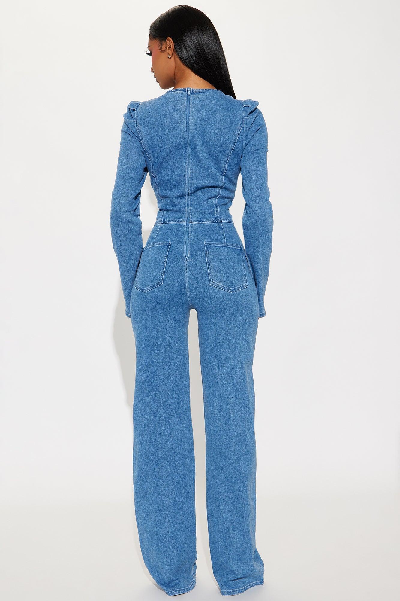 Sabrina Denim Jumpsuit - Medium Wash Product Image