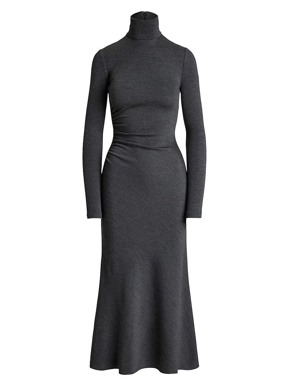 Womens Turtleneck Wool Midi-Dress Product Image