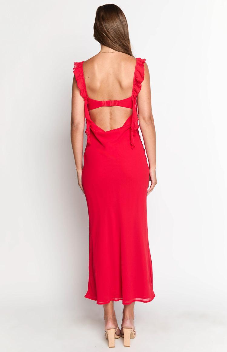 Viona Red Maxi Dress Product Image