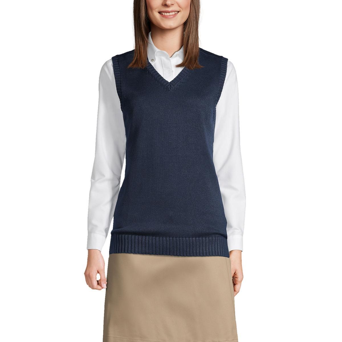 Lands End School Uniform Womens Cotton Modal Sweater Vest Product Image