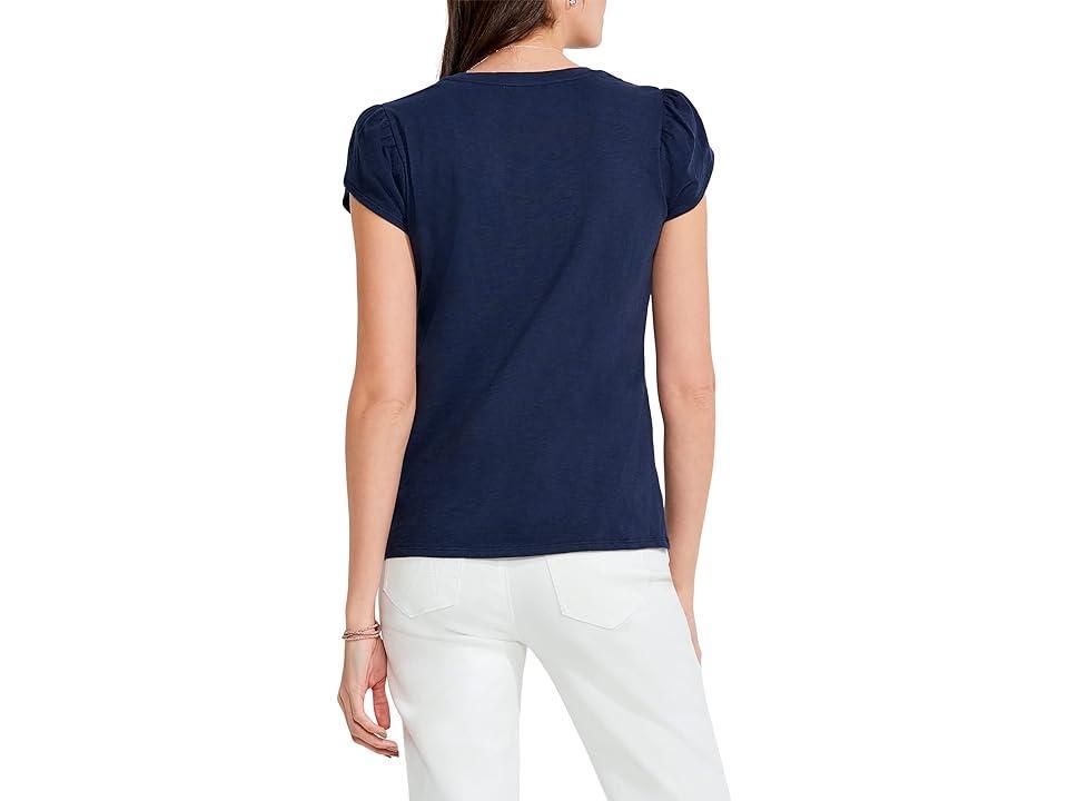 NIC+ZOE Short Sleeve Tulip Sleeve Scoop Tee (Dark Indigo) Women's T Shirt product image