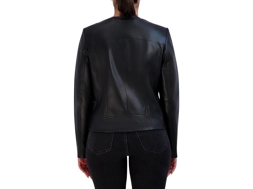 Cole Haan Asymmetrical Leather Jacket Women's Jacket Product Image