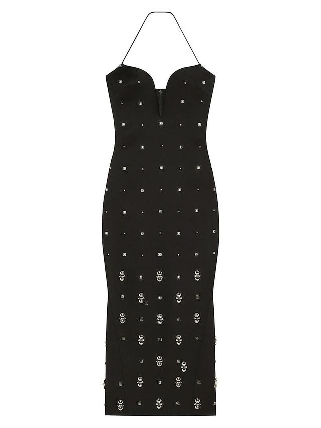 Womens Dress with Plunging Neckline with 4G Rhinestones and Pearls Product Image