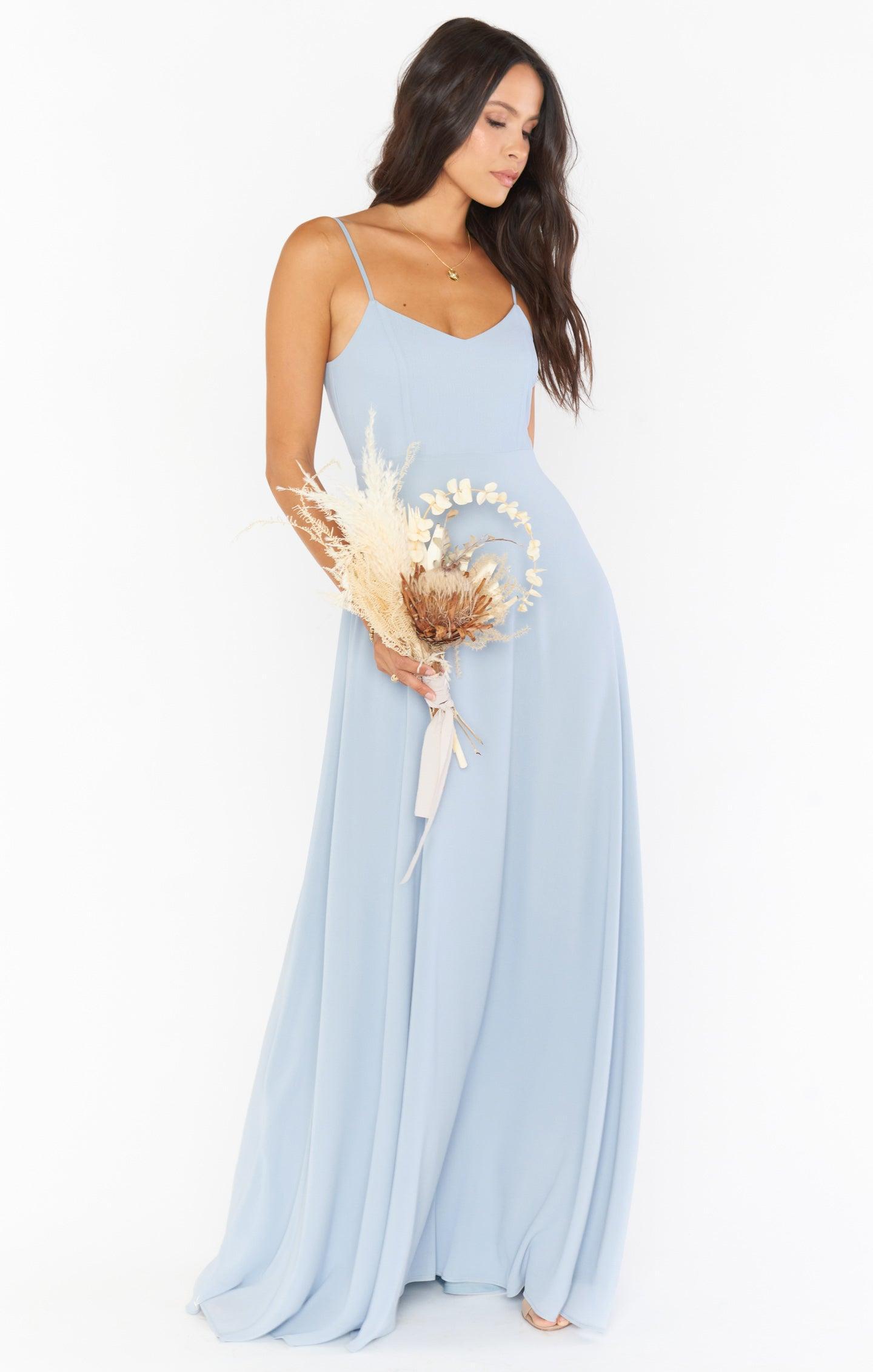 Faith Maxi Dress ~ Steel Blue Chiffon Product Image