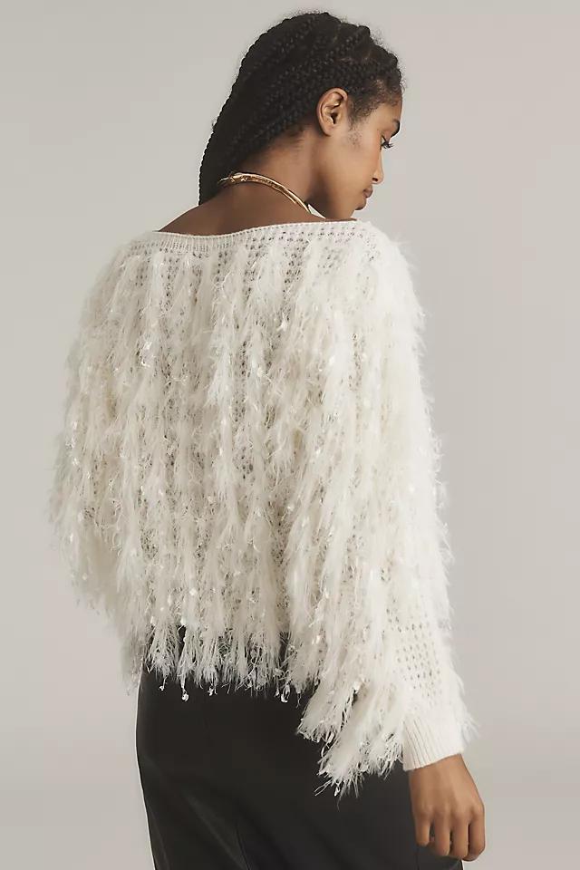 By Anthropologie Boat-Neck Shaggy Sweater Product Image