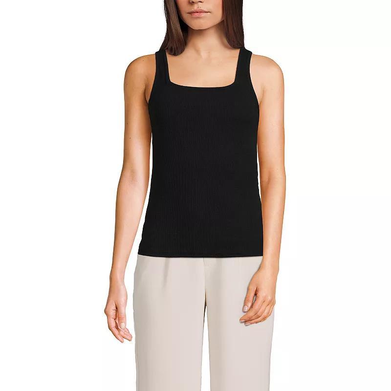 Womens Lands End Squareneck Polished Rib Tank Product Image