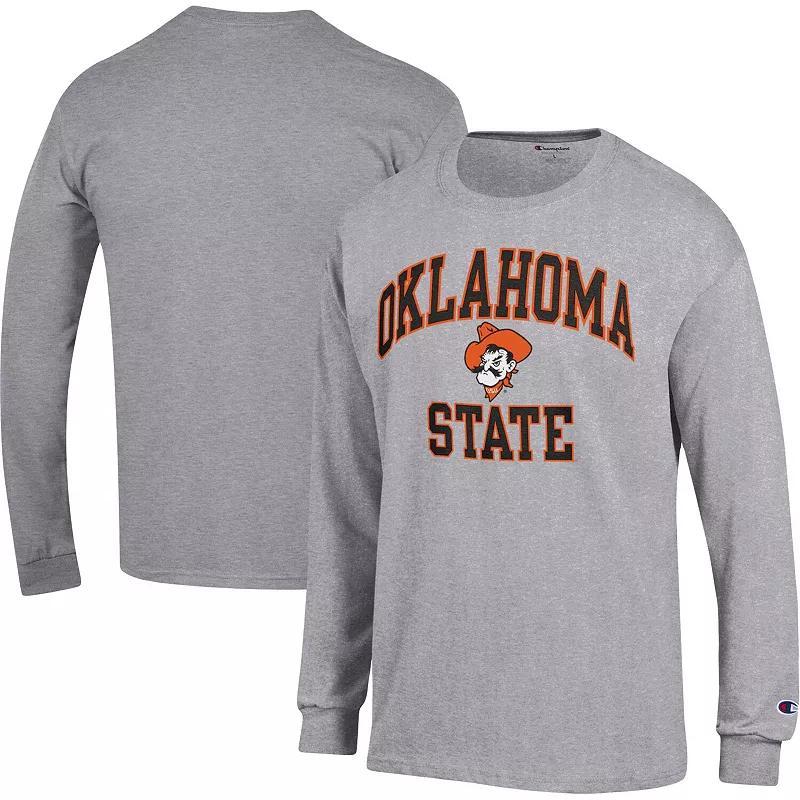 Mens Champion Heather Gray Oklahoma State Cowboys High Motor Long Sleeve T-Shirt Product Image