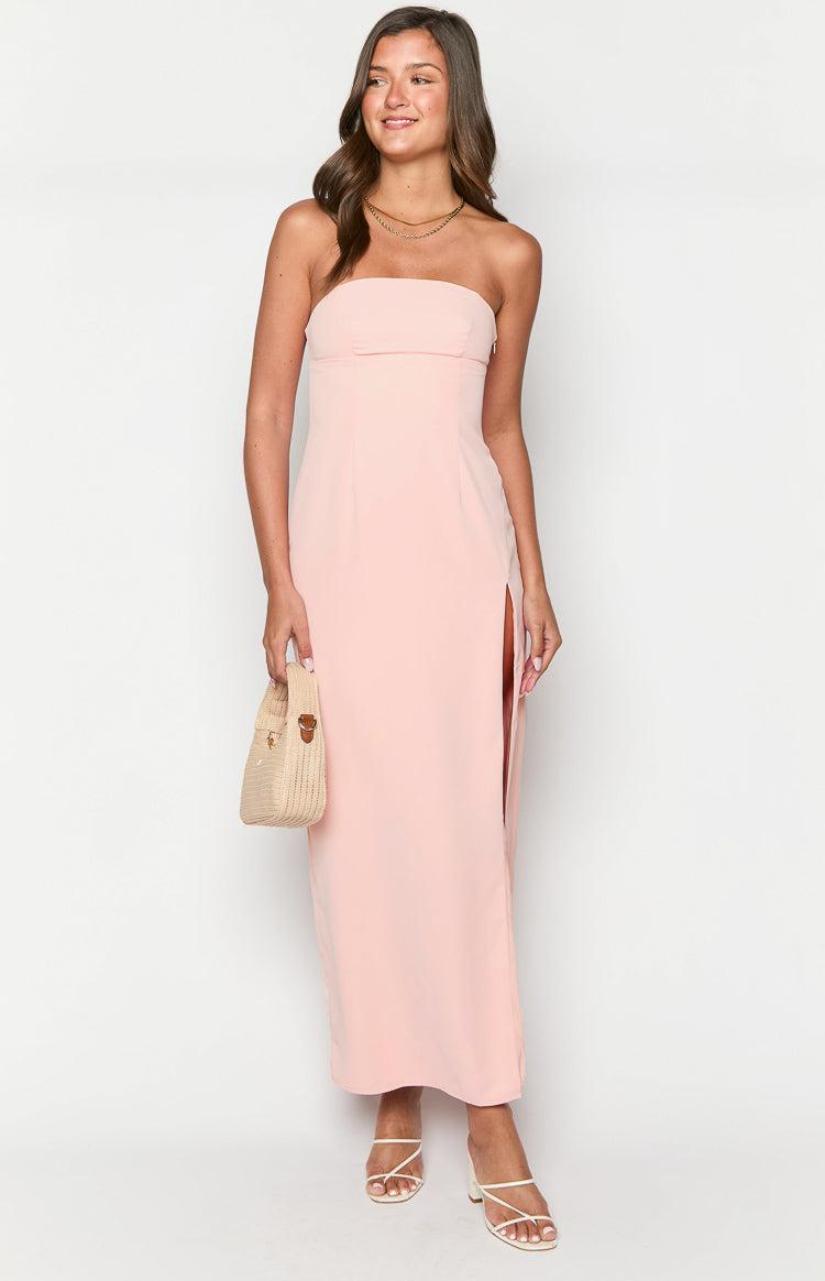 Lenora Pink Strapless Maxi Dress Product Image