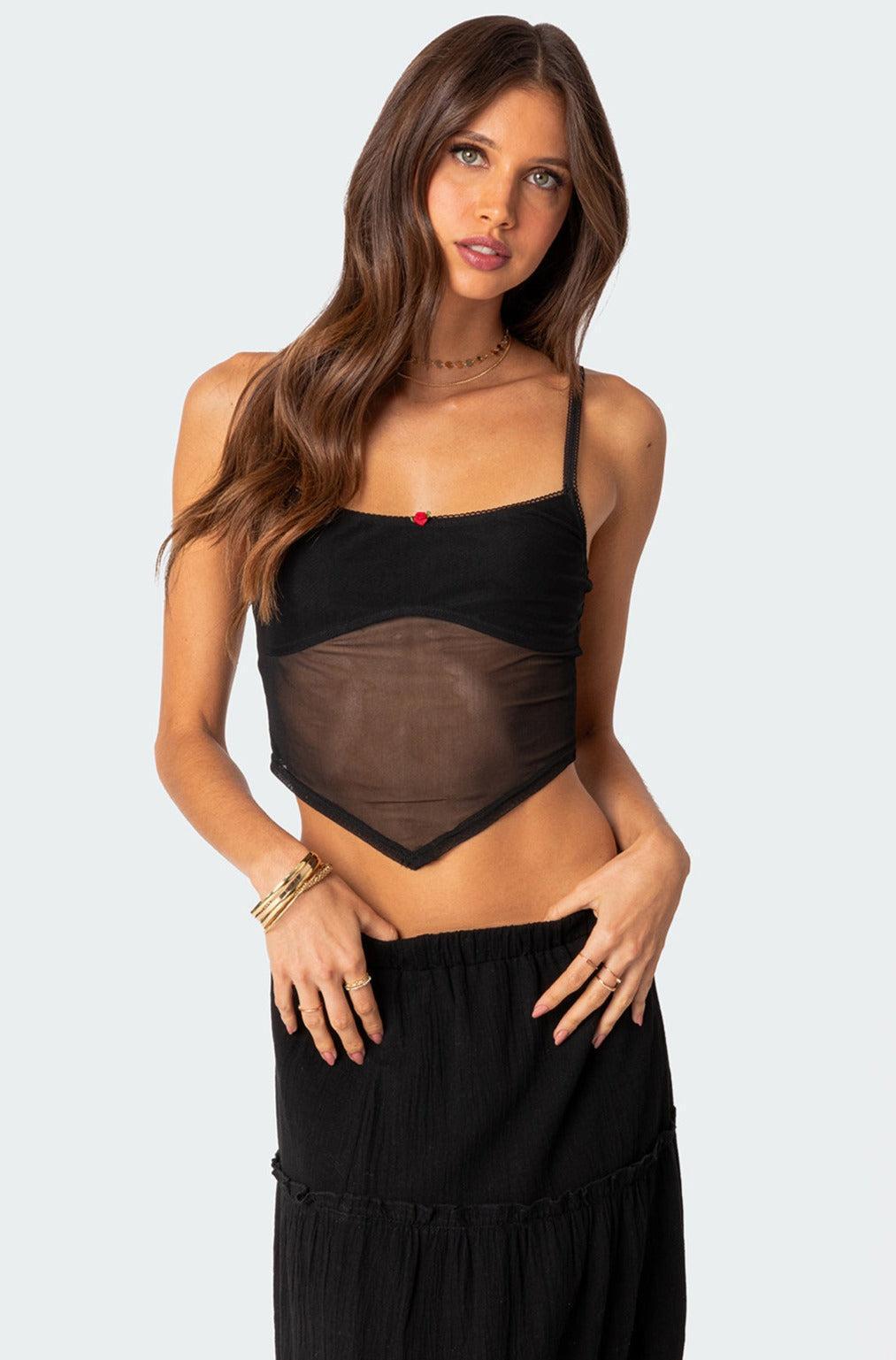 Cressida Sheer Mesh Tank Top Product Image