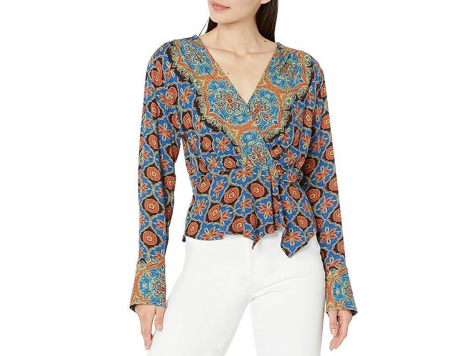 Free People Falling For You Top (Blue Combo) Women's Clothing Product Image