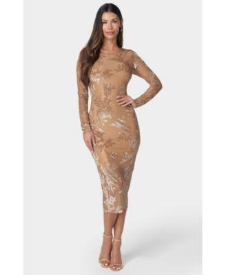 Bebe Womens Burnout Midi Dress Product Image