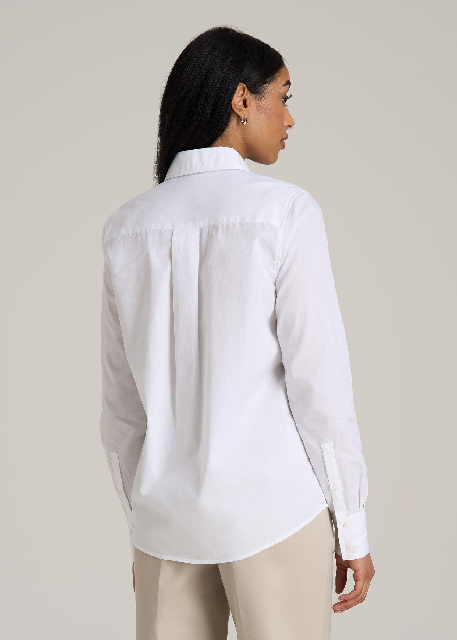 Tall Women's Regular Fit Dress Shirt in Bright White Female Product Image