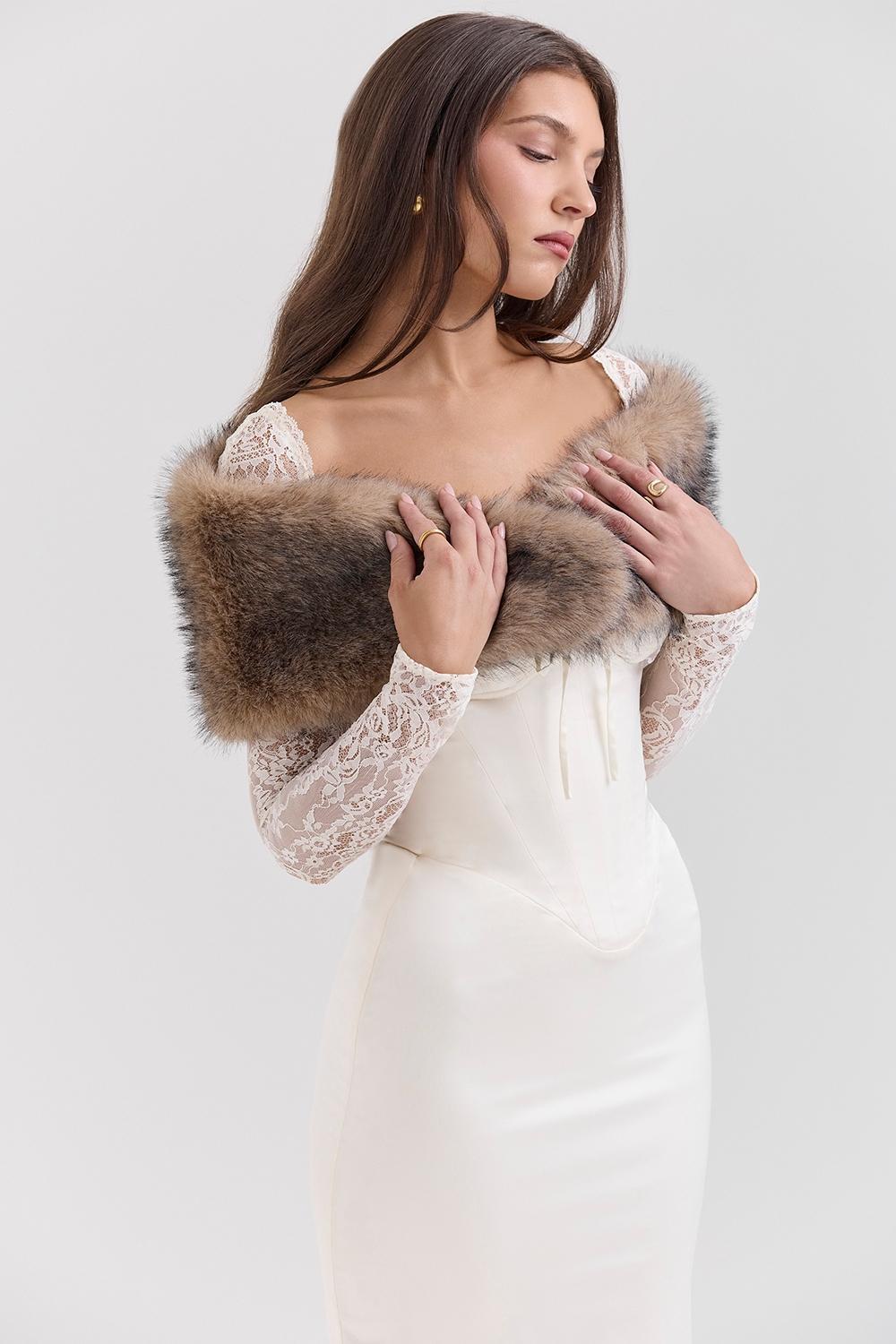 Ashly Faux Fox Fur Shawl Product Image