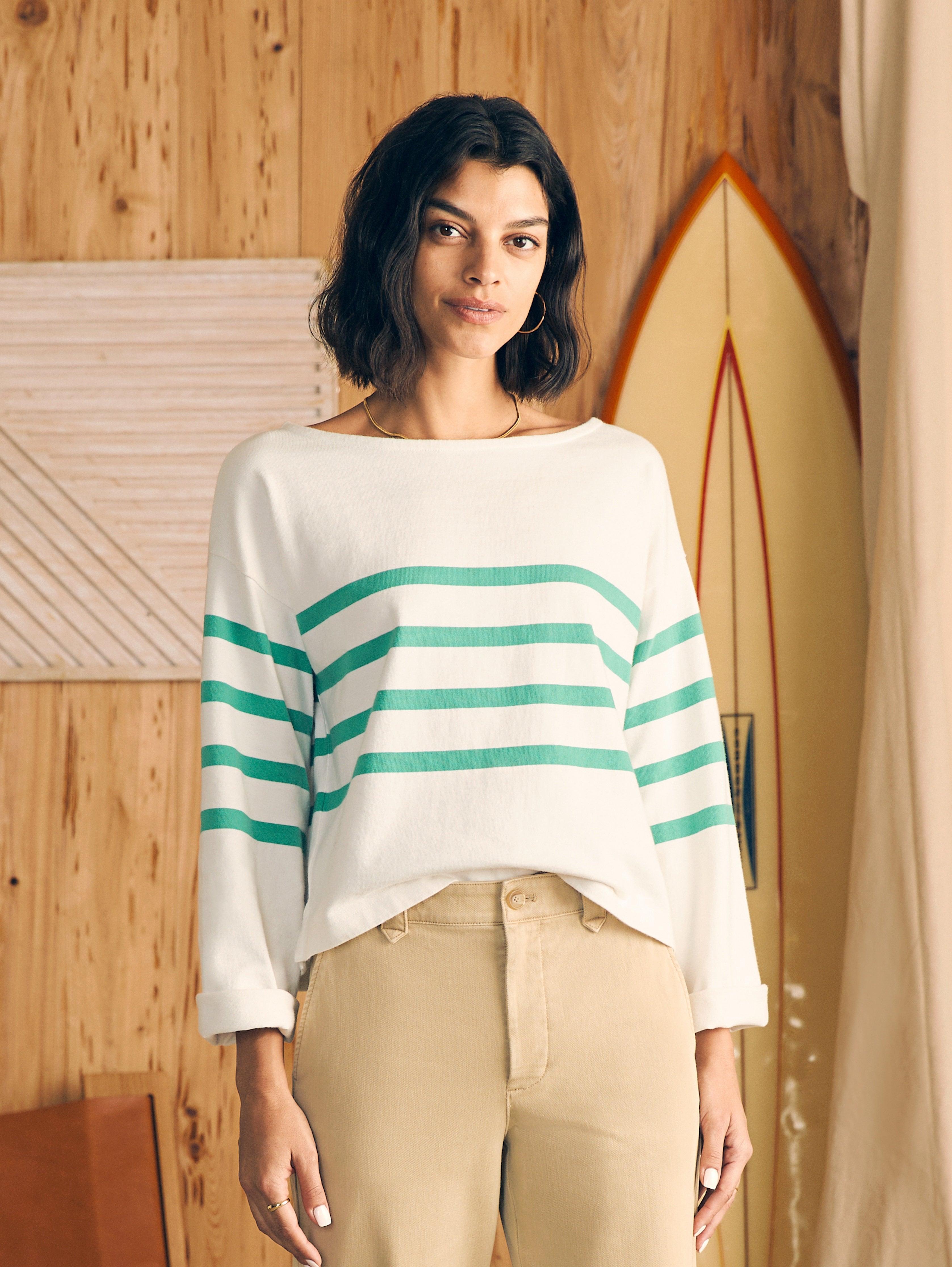 Sport Jersey Long-Sleeve Tee - Green Cape May Stripe Female Product Image