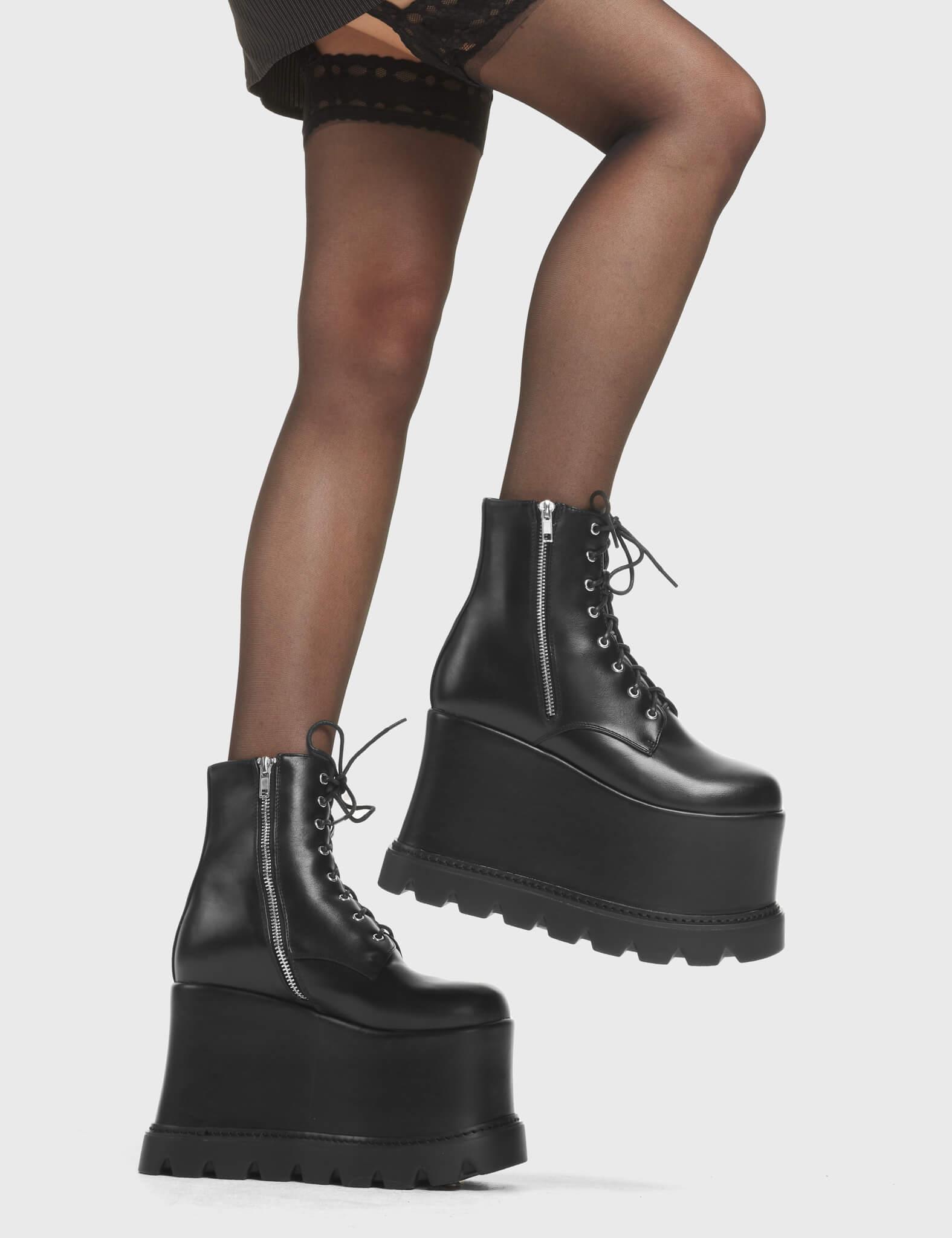 Up In Arms Chunky Platform Ankle Boots Product Image