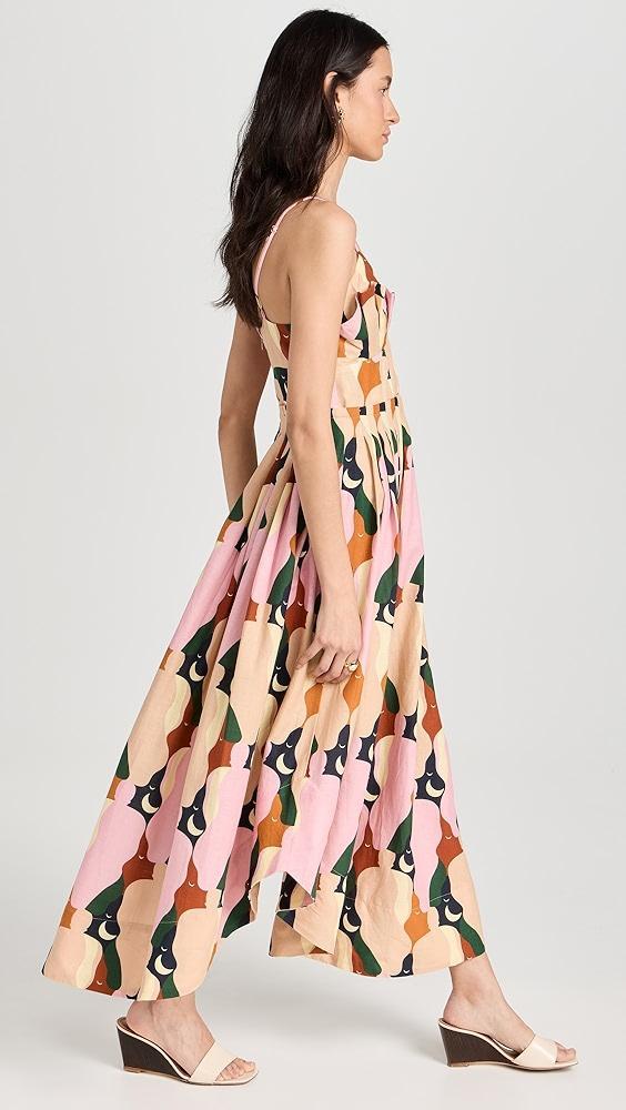 FARM Rio The Kiss Multicolor Sleeveless Midi Dress | Shopbop Product Image