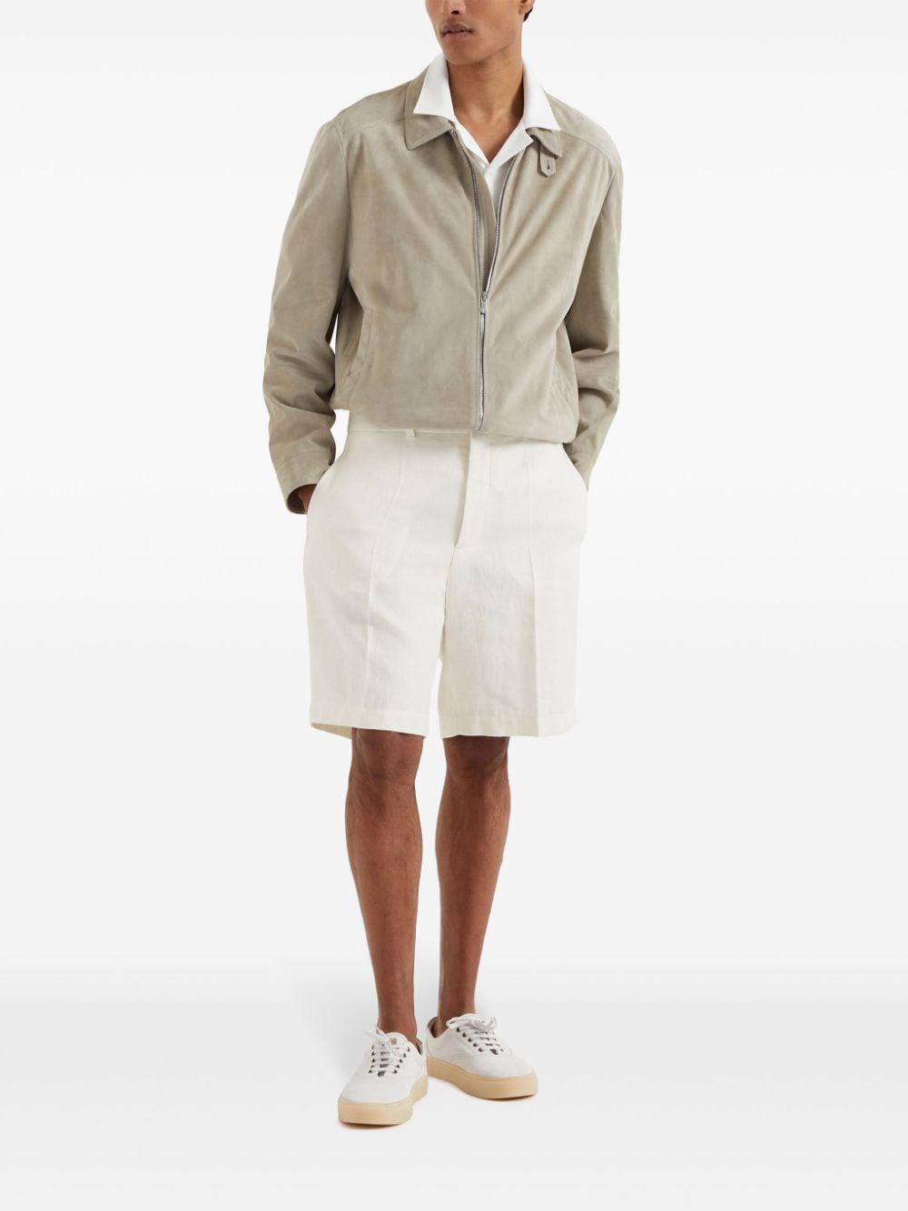 BRUNELLO CUCINELLI Suede Jacket In Beige Product Image