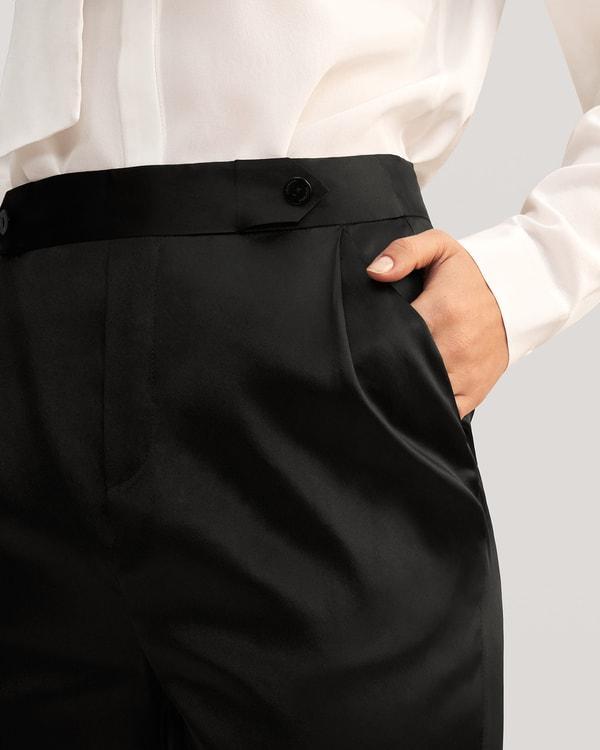 Comfort Fit Silk Cigarette Pants Product Image