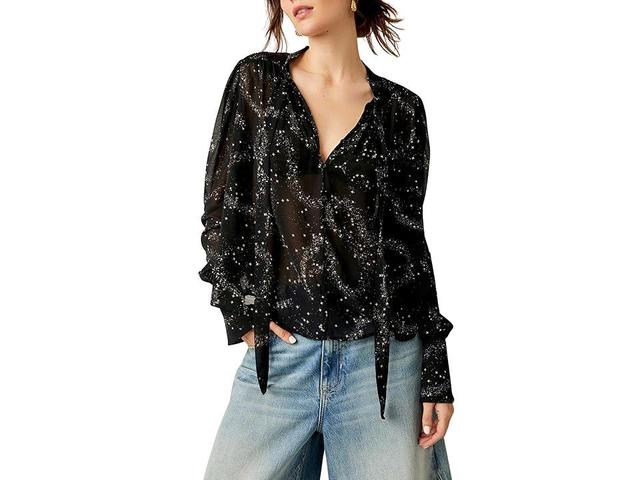 Free People Stars Align Printed Top (Night Combo) Women's Clothing Product Image