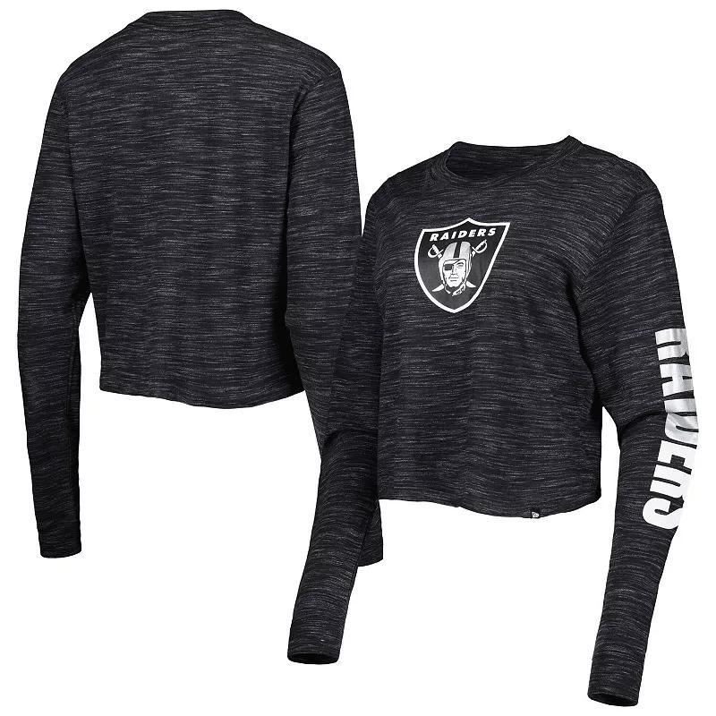 Womens New Era Black Las Vegas Raiders Crop Long Sleeve T-Shirt product image