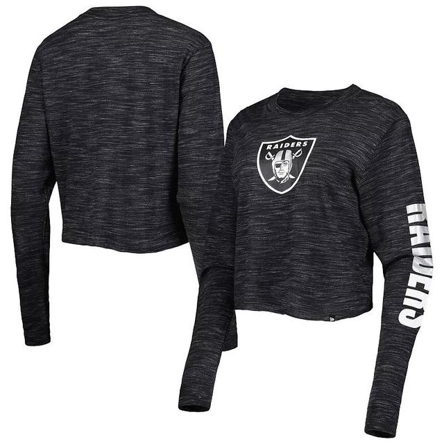 Womens New Era Black Las Vegas Raiders Crop Long Sleeve T-Shirt Product Image