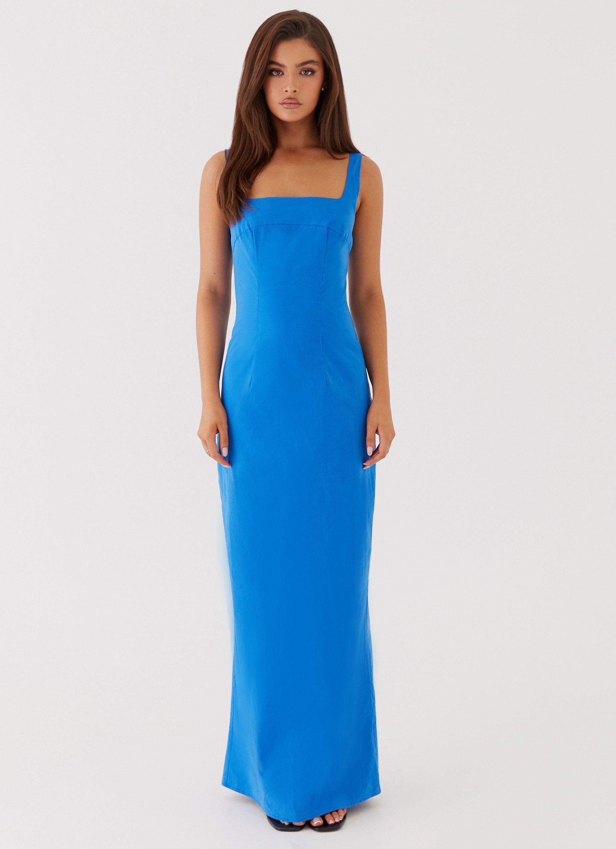 Sonya Square Neck Maxi Dress - Cobalt Product Image