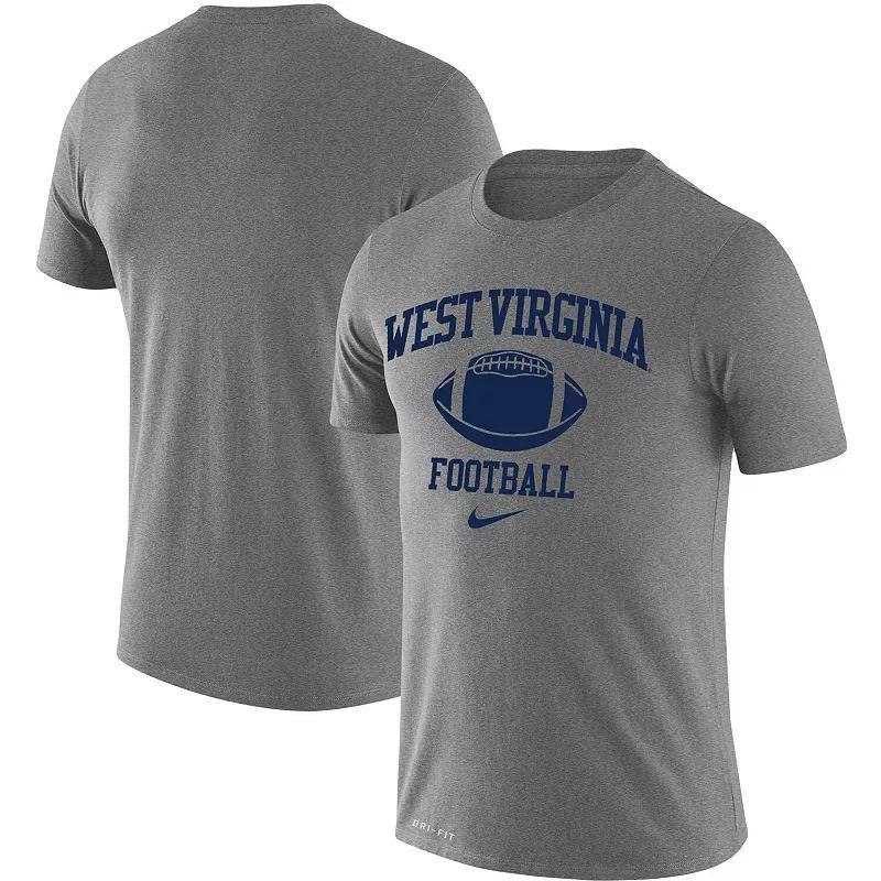 Mens Nike Heathered Gray West Virginia Mountaineers Retro Football Lockup Legend Performance T-Shirt Product Image