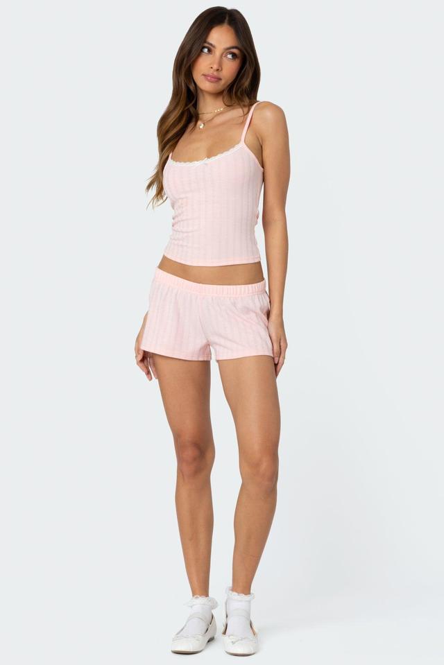 Irene Low Rise Pointelle Micro Shorts Product Image