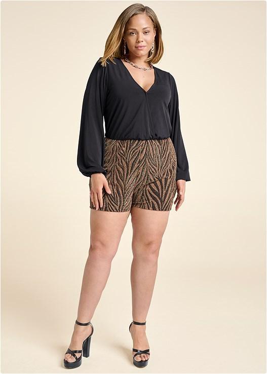 Animal Print Shimmer Romper Product Image