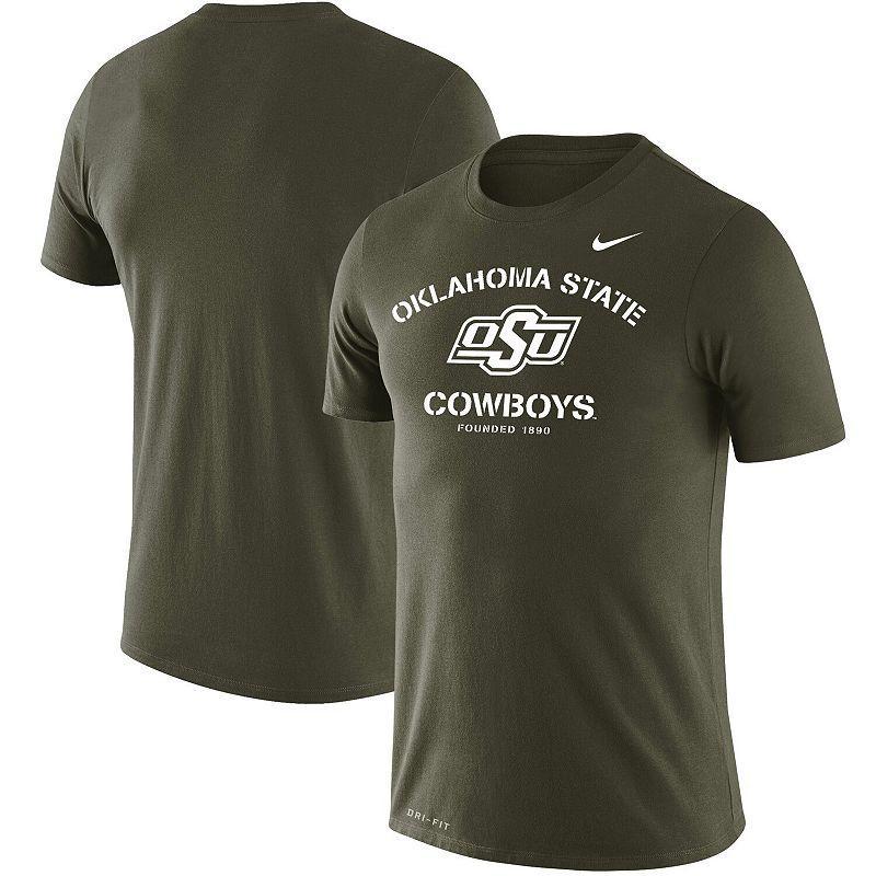 Mens Nike Olive Oklahoma State Cowboys Stencil Arch Performance T-shirt Product Image