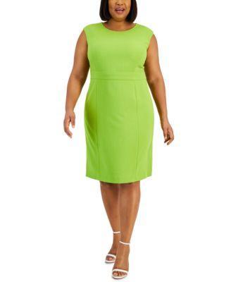 Plus Size Sleeveless Inset-Waistband Sheath Dress Product Image