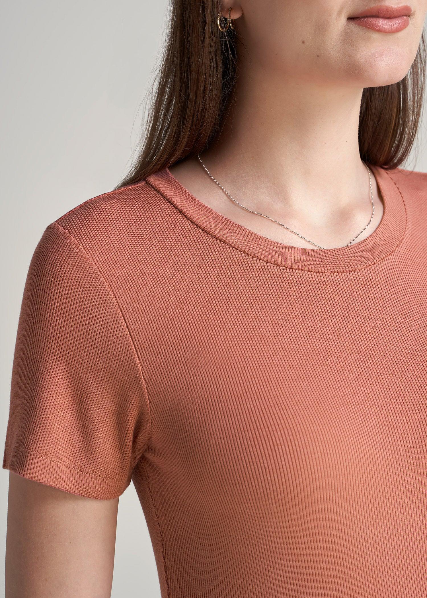 FITTED Ribbed Tee in Clay Sunrise - Women's Tall T-Shirts Product Image