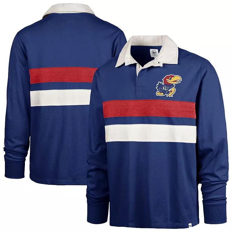 Mens 47 Royal Kansas Jayhawks Clubhouse Knox Thames Long Sleeve Rugby Polo Product Image