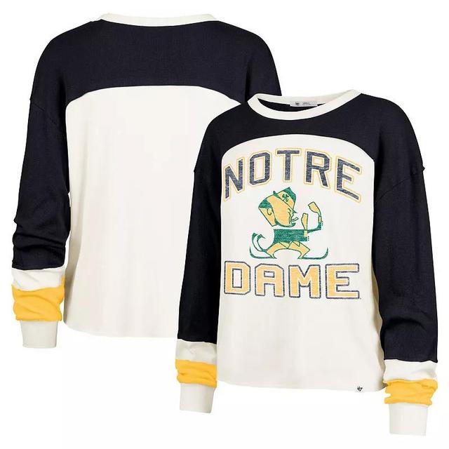 Womens 47 Cream Notre Dame Fighting Irish Double Header Curve Raglan Long Sleeve T-Shirt Product Image