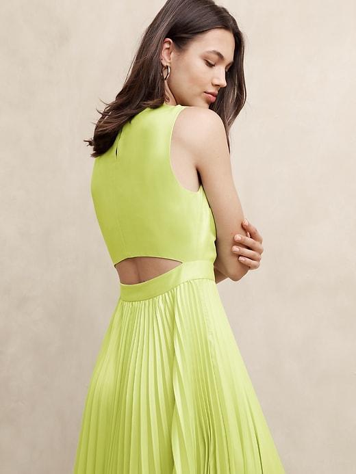 Silky Cut-Out Back Midi Dress Product Image