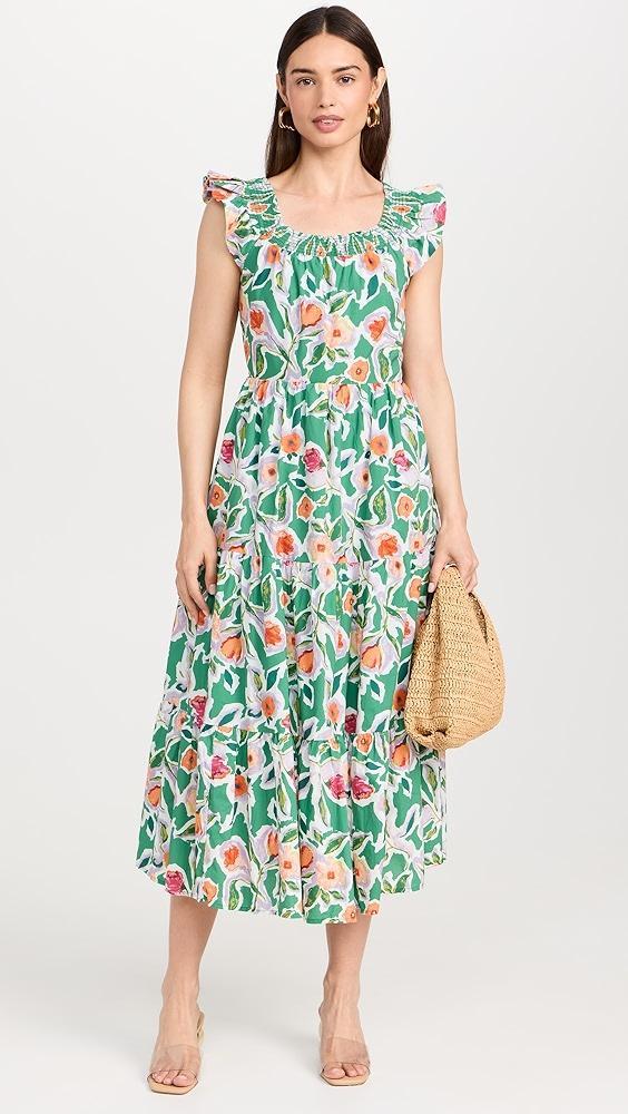 English Factory Back Bow Floral Midi Dress | Shopbop Product Image