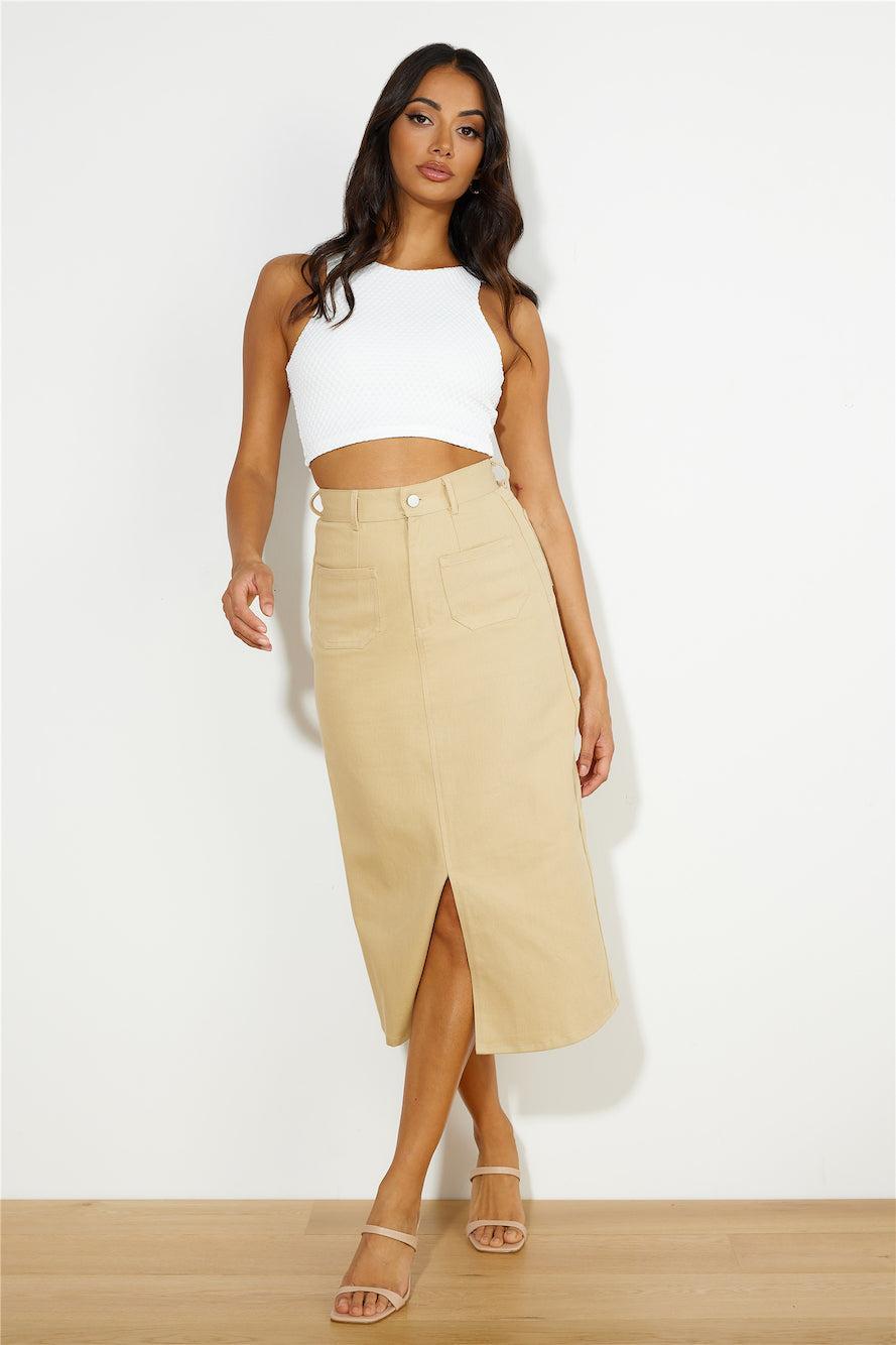 Influencer Look Midi Skirt Tan Product Image