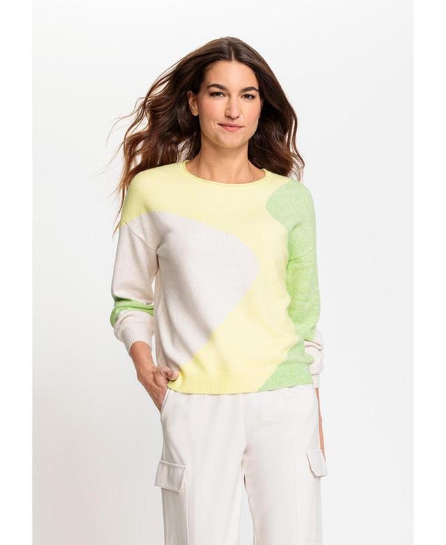 Olsen Womens Long Sleeve Graphic Knit Pullover Product Image