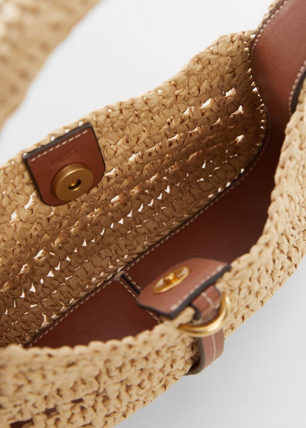 Natural fiber shoulder bag - Women | MANGO USA Product Image