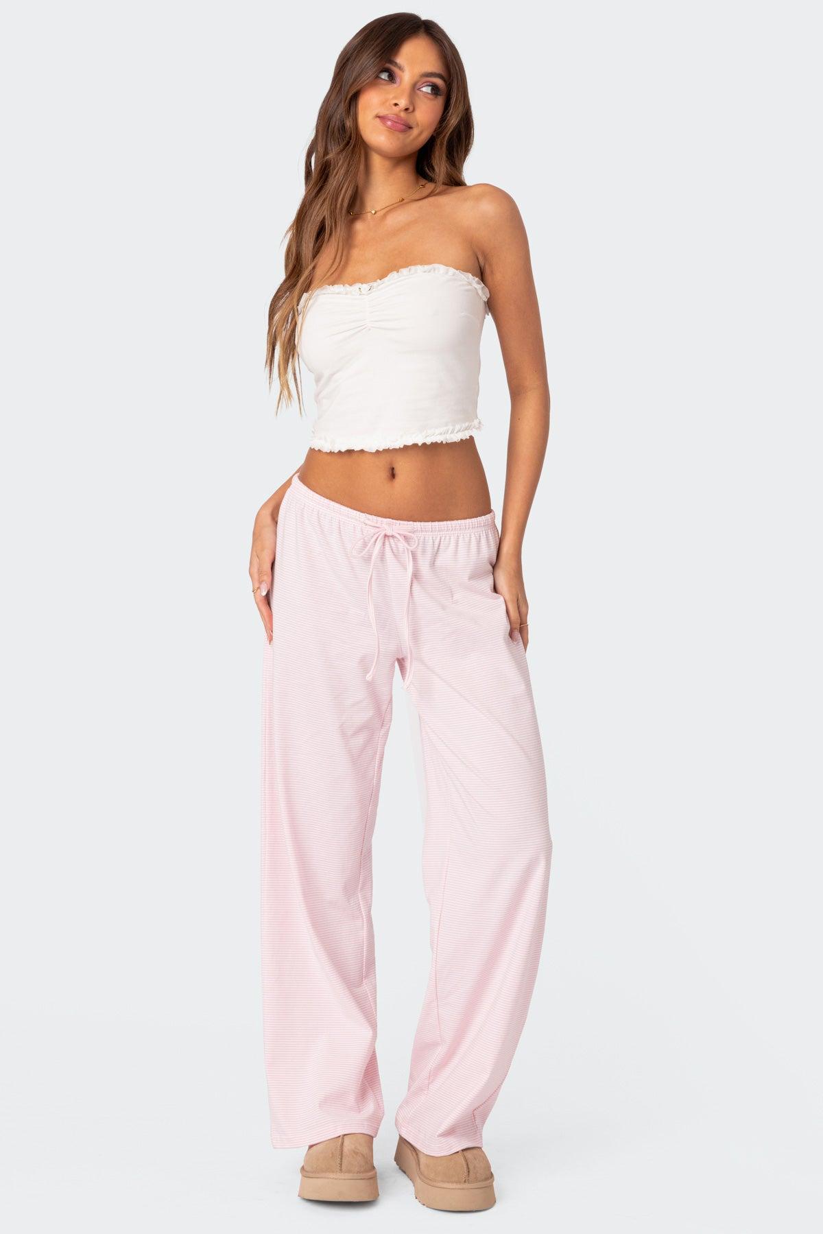 Olivia Striped Loose Fit Pants Product Image