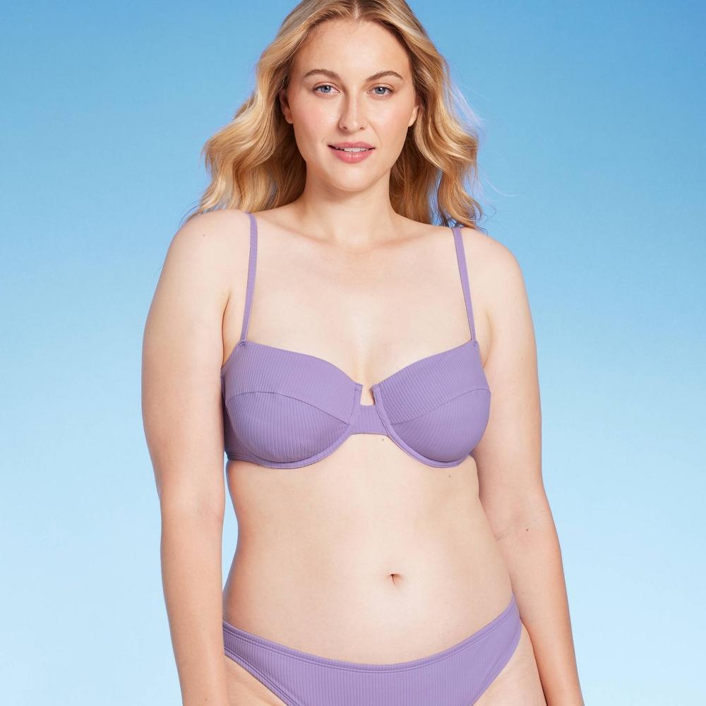 Womens Ribbed Underwire Bikini Top - Shade & Shore Product Image