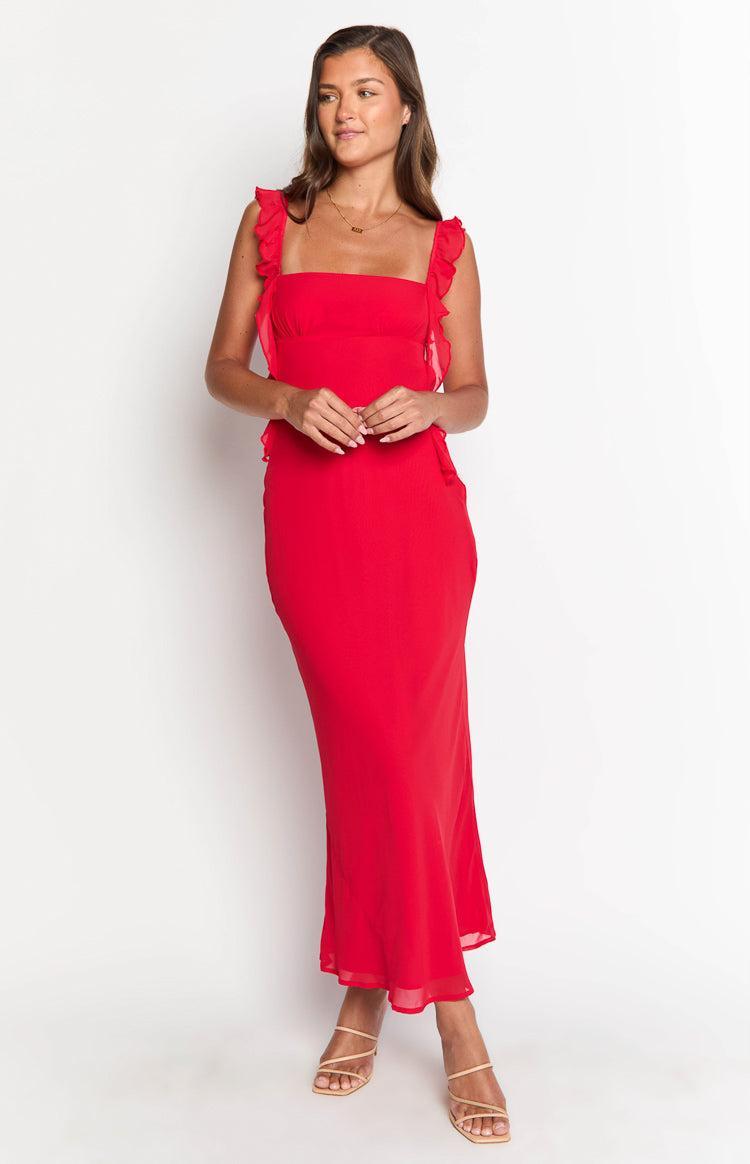 Viona Red Maxi Dress Product Image