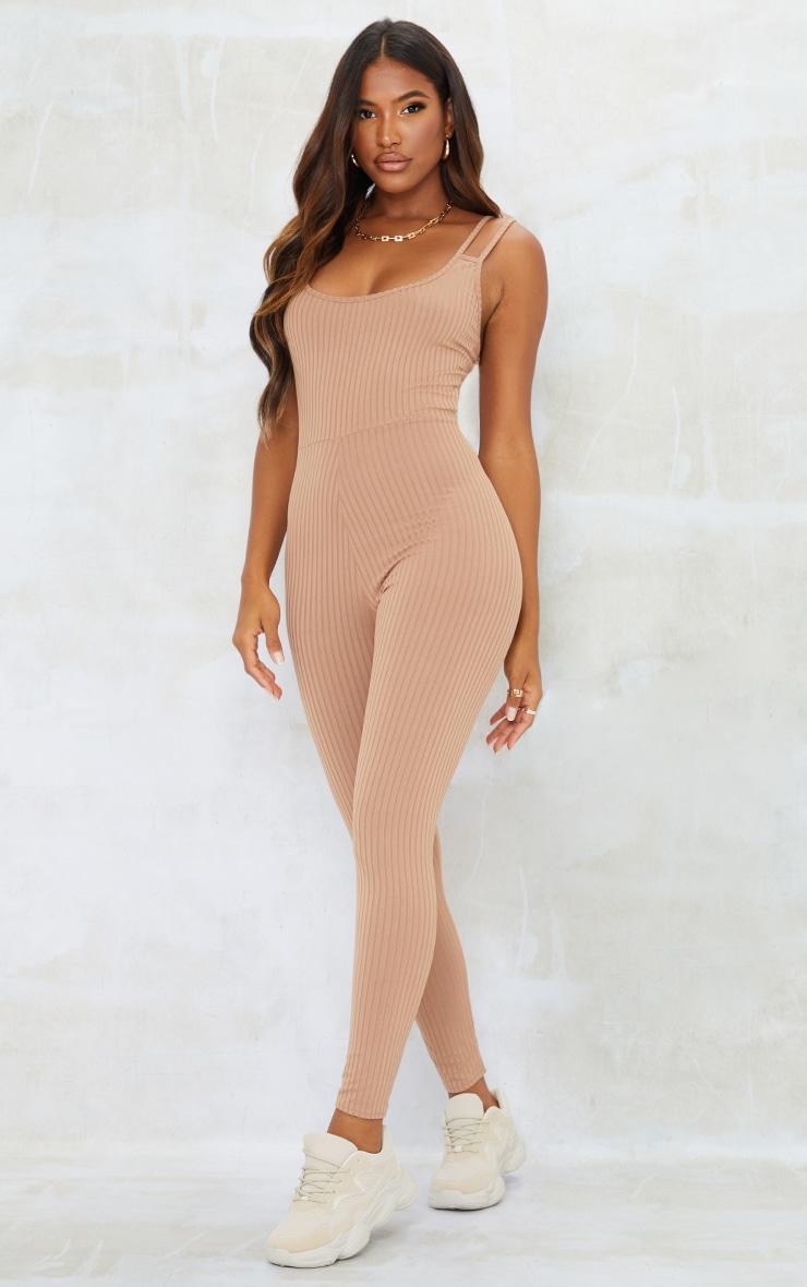 Camel Rib Double Strap Jumpsuit Product Image