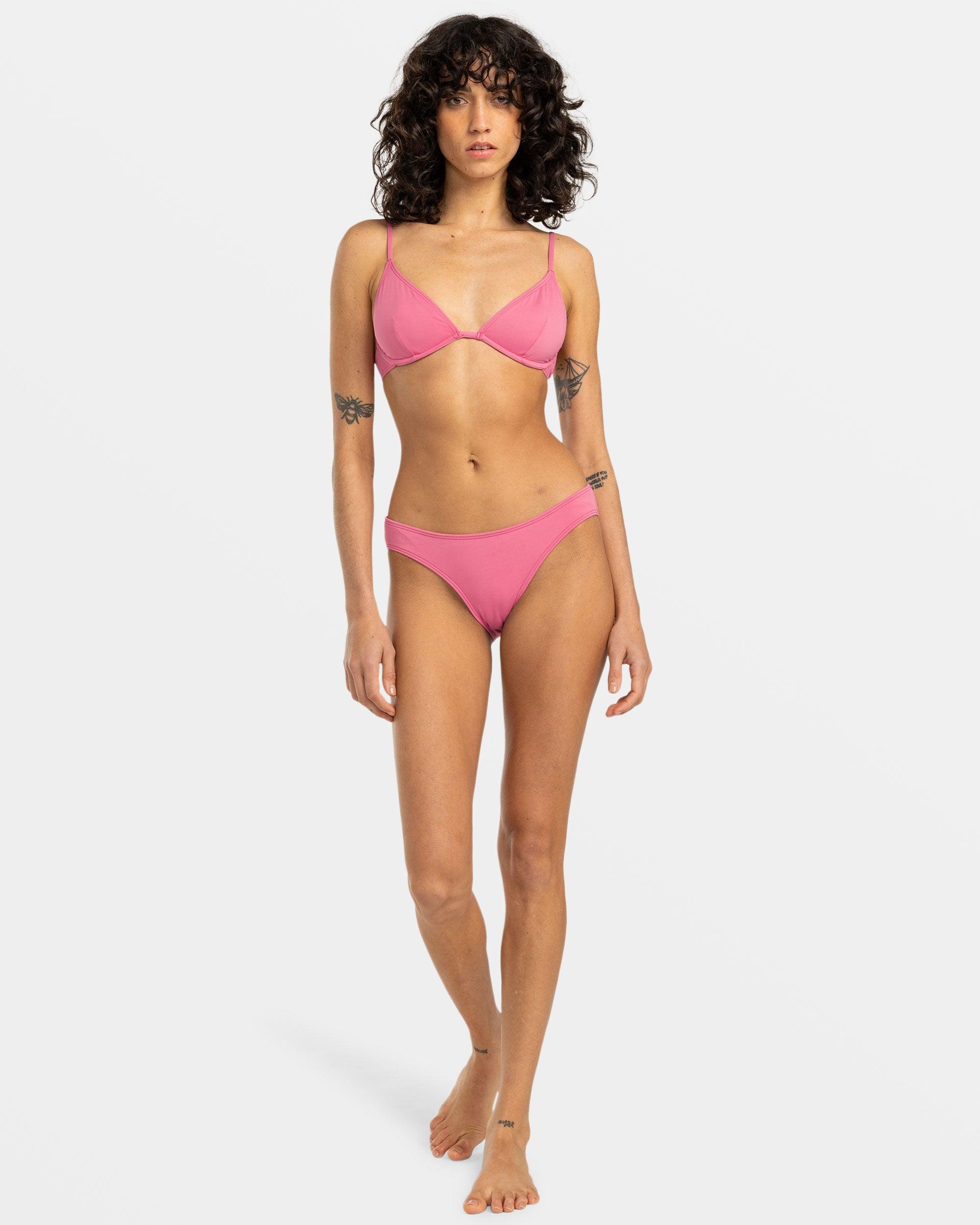 Sol Searcher Lowrider Bikini Bottoms - Berry Pink Female Product Image