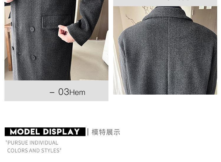 Double Breasted Plain Long Coat Product Image