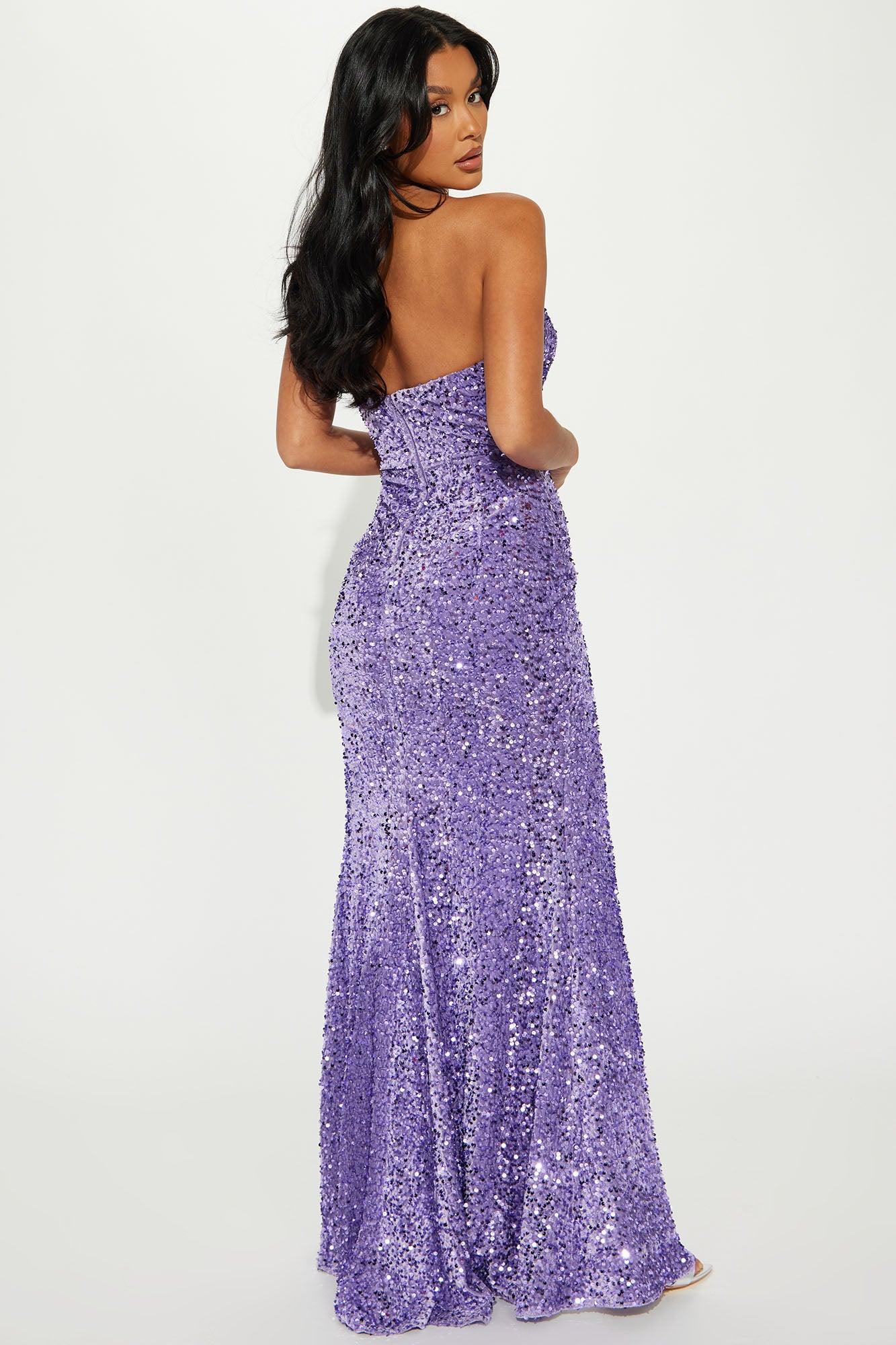 Genesis Sequin Maxi Dress - Purple Product Image