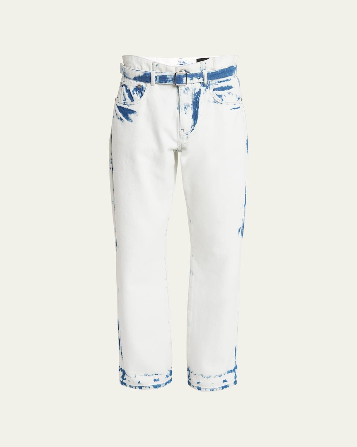 Ellsworth Bleached Boyfriend Jeans with Belt Product Image